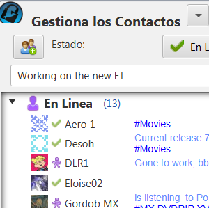 Contactos con tema claro